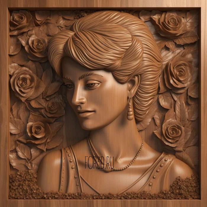 Princess Diana 4 stl model for CNC